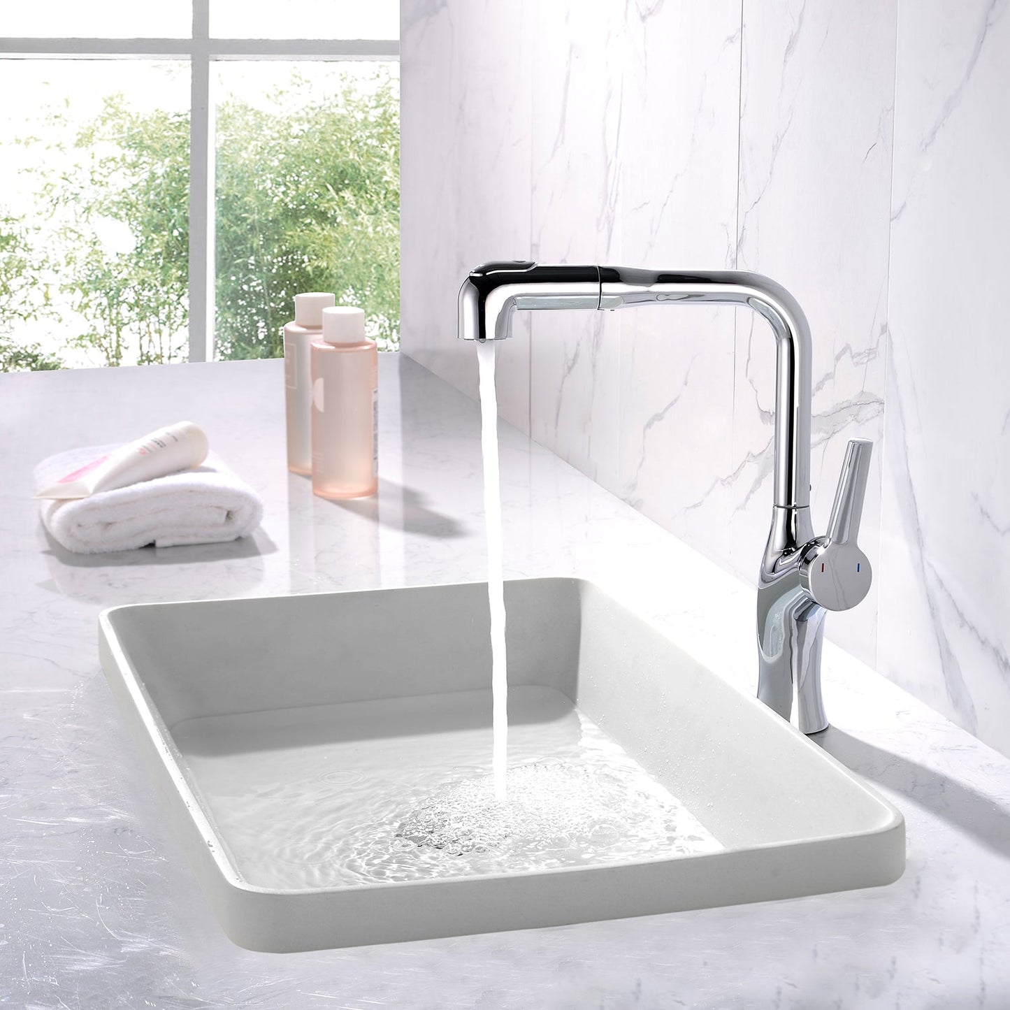 Single-Hole Rotatable and Pull-Out Faucet-BF2205