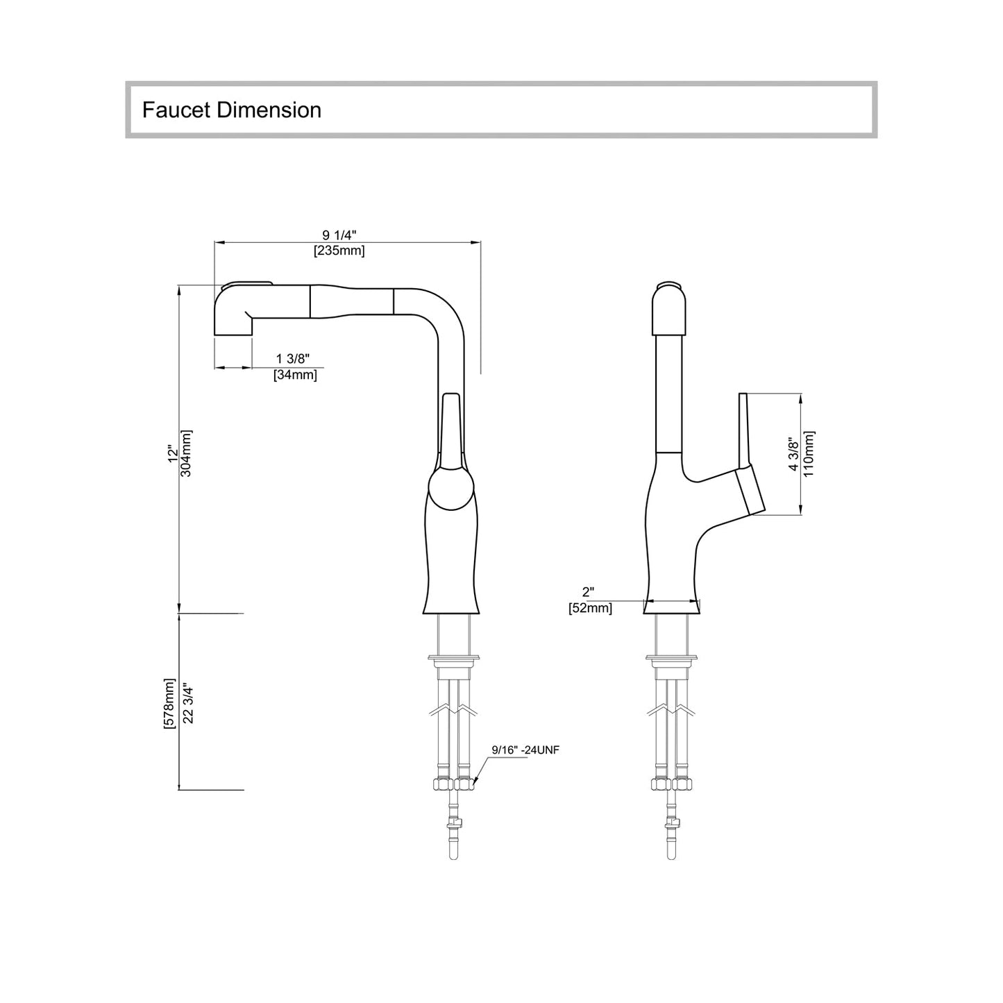 Single-Hole Rotatable and Pull-Out Faucet-BF2205