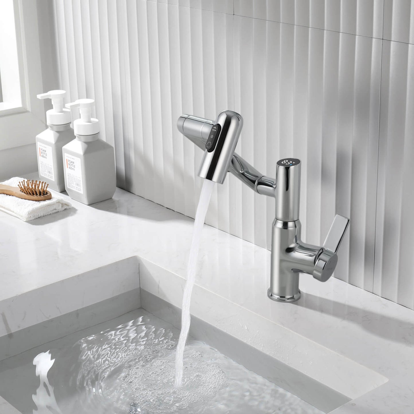 Single-Hole Rotatable Faucet with Temperature Display-BF2204