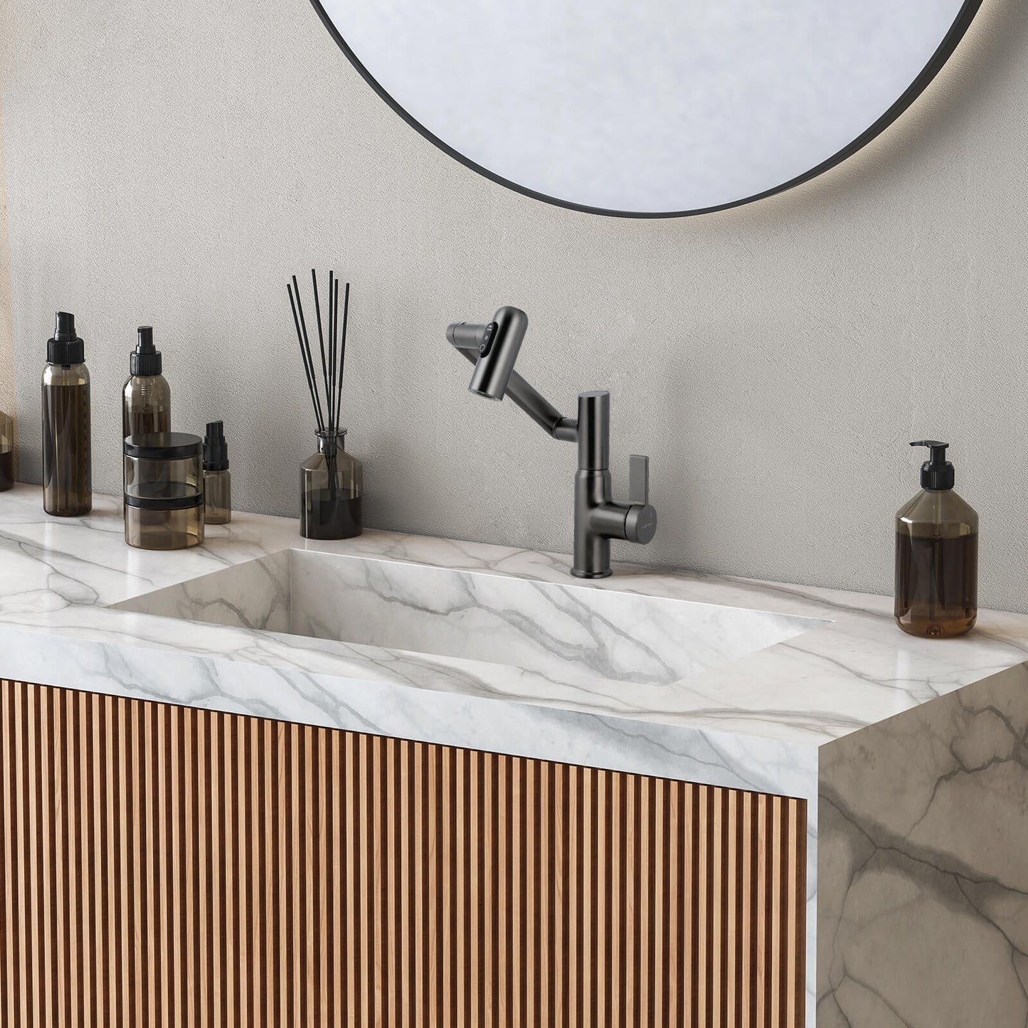 Single-Hole Rotatable Faucet with Temperature Display-BF2204