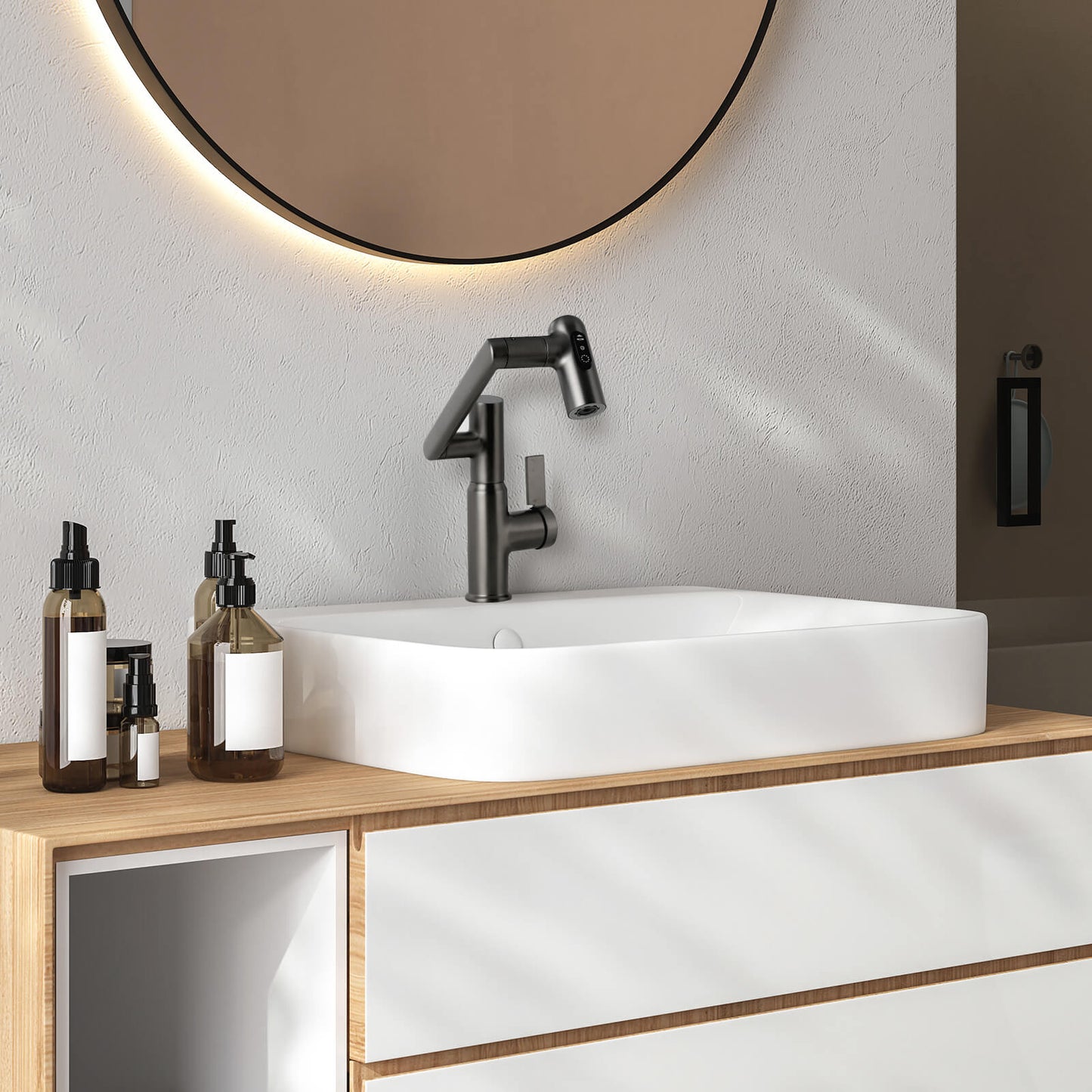 Single-Hole Rotatable Faucet with Temperature Display-BF2204