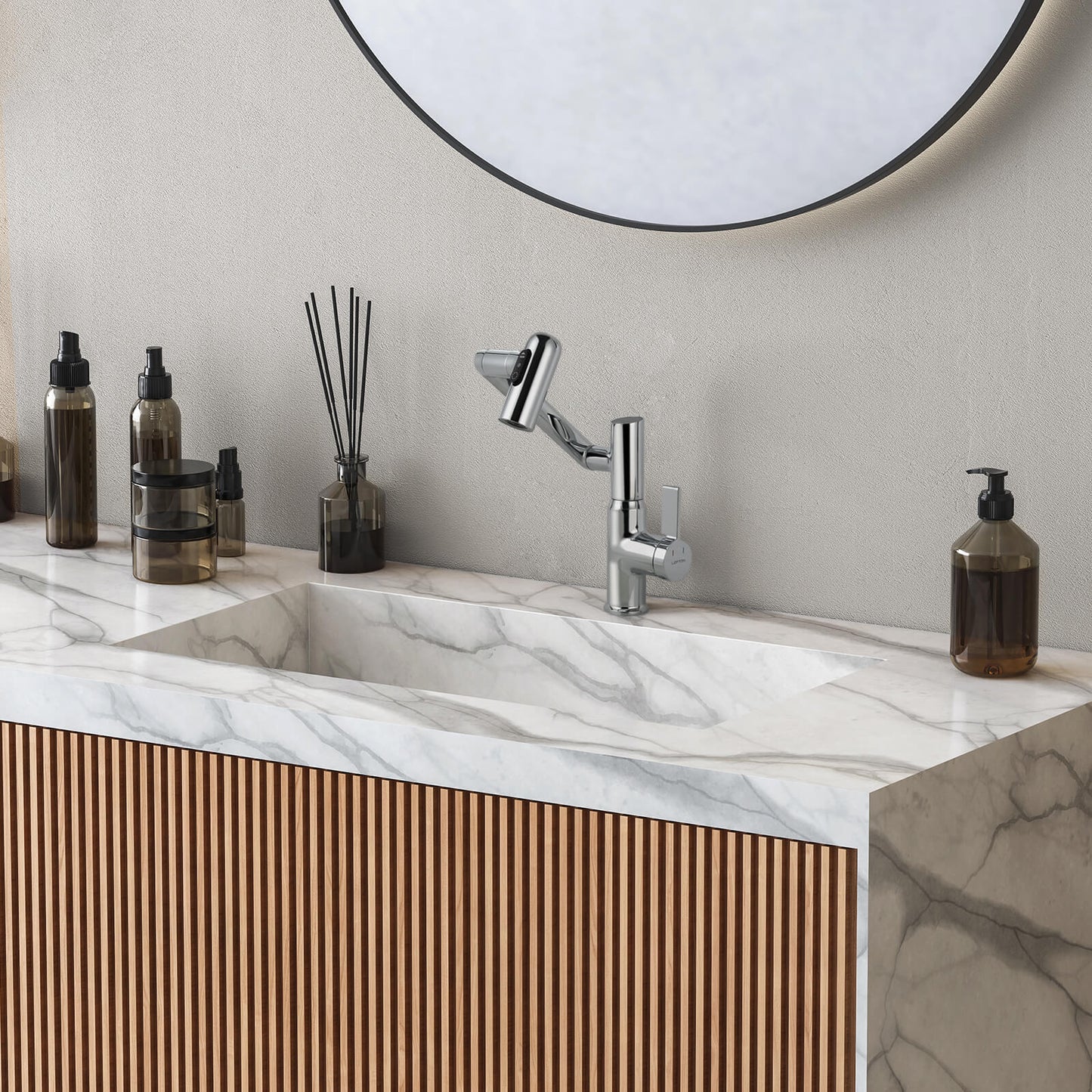 Single-Hole Rotatable Faucet with Temperature Display-BF2204