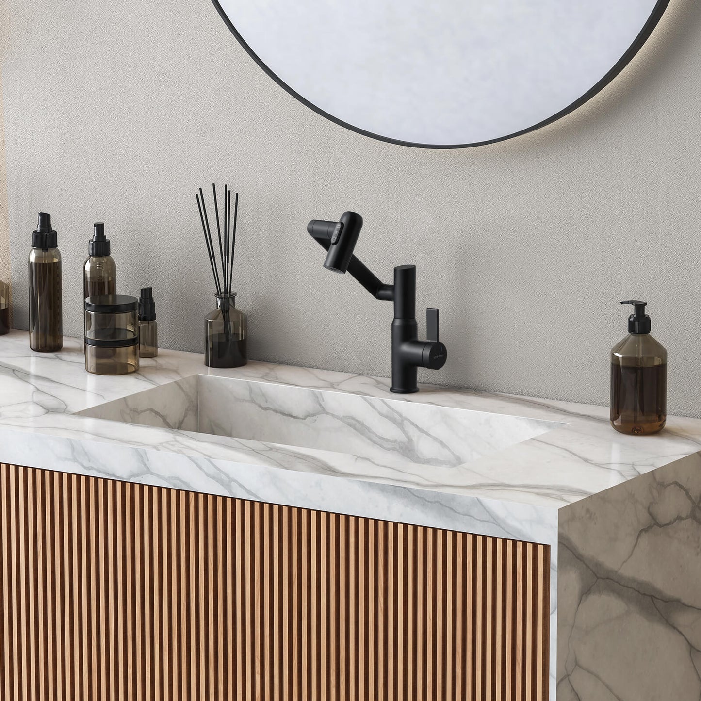 Single-Hole Rotatable Faucet with Temperature Display-BF2204