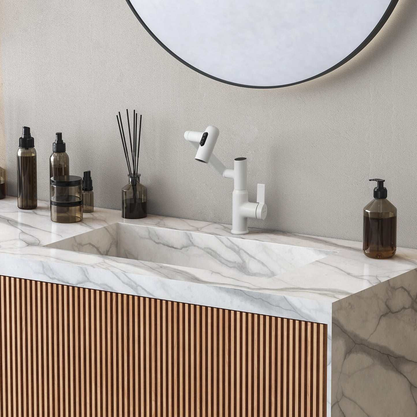 Single-Hole Rotatable Faucet with Temperature Display-BF2204
