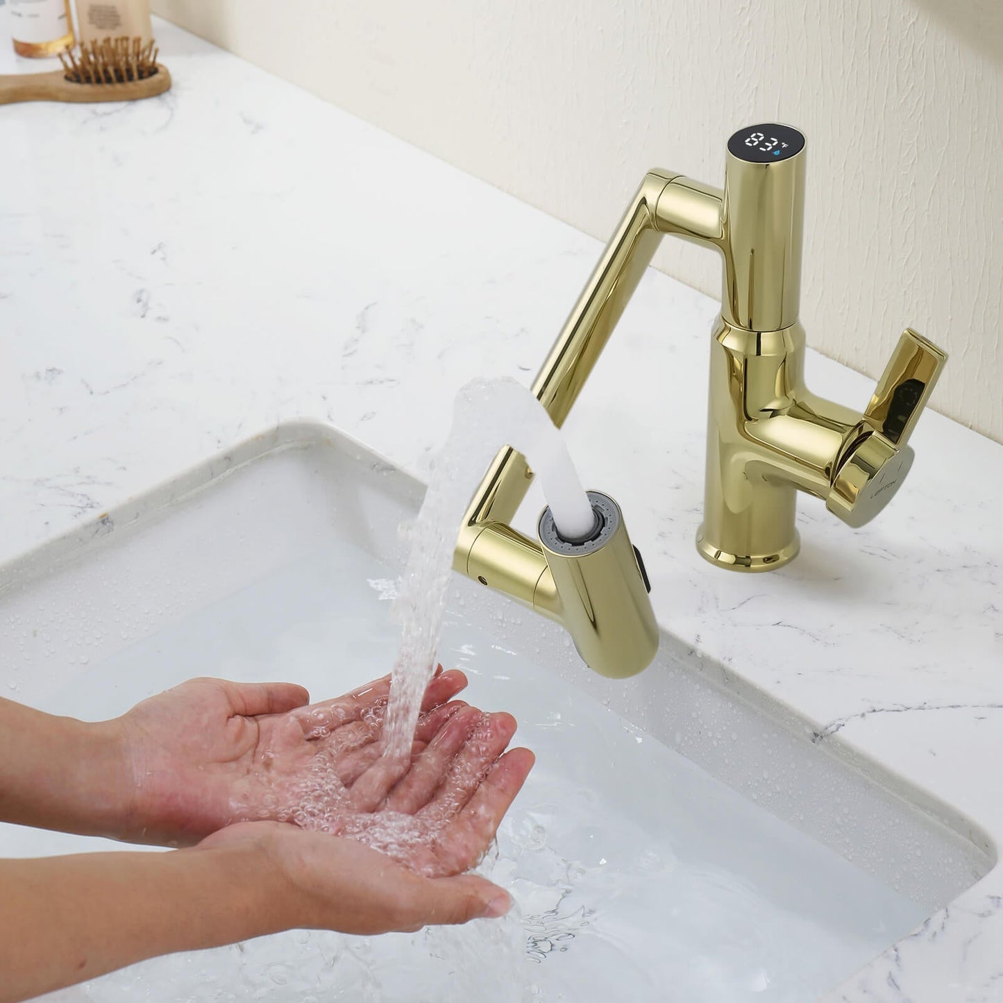 Single-Hole Rotatable Faucet with Temperature Display-BF2204