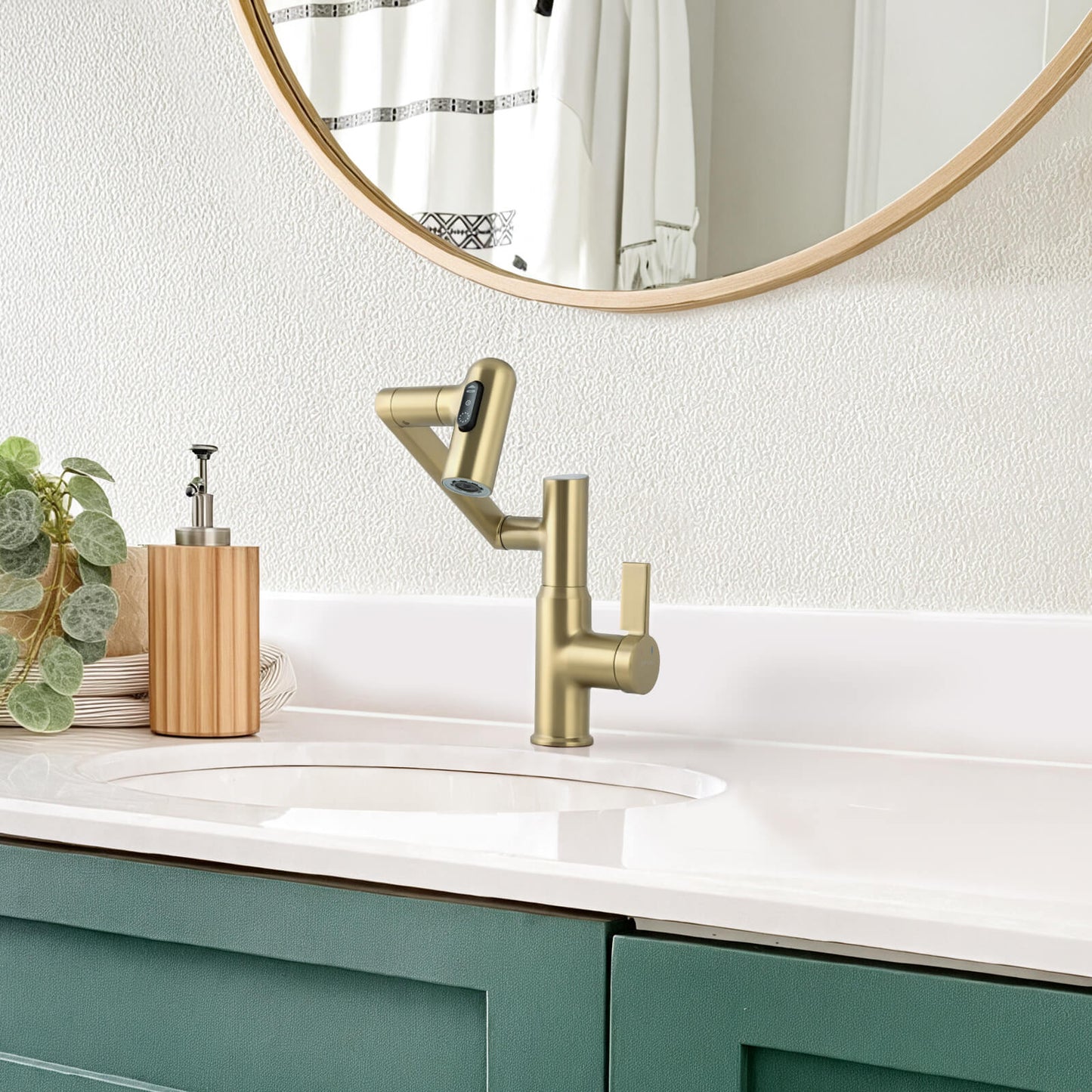 Single-Hole Rotatable Faucet with Temperature Display-BF2204