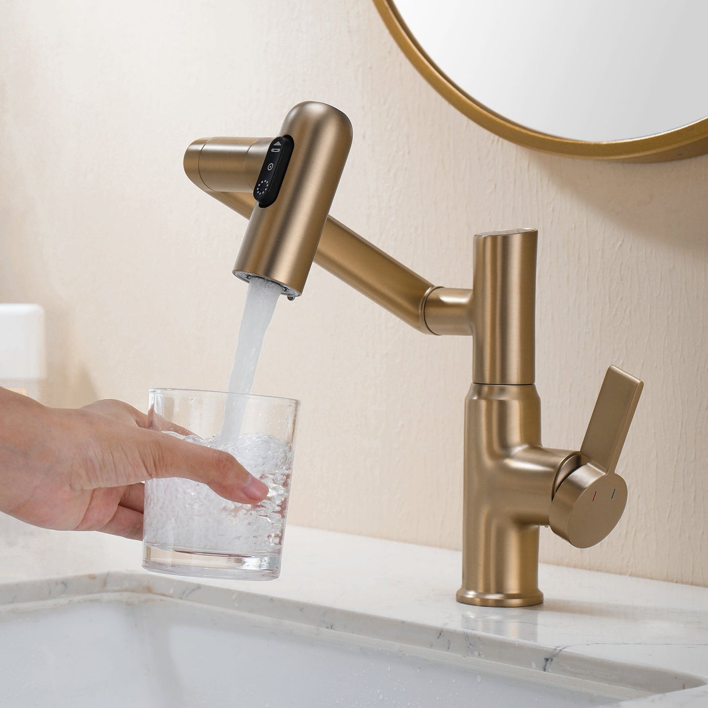 Single-Hole Rotatable Faucet with Temperature Display-BF2204