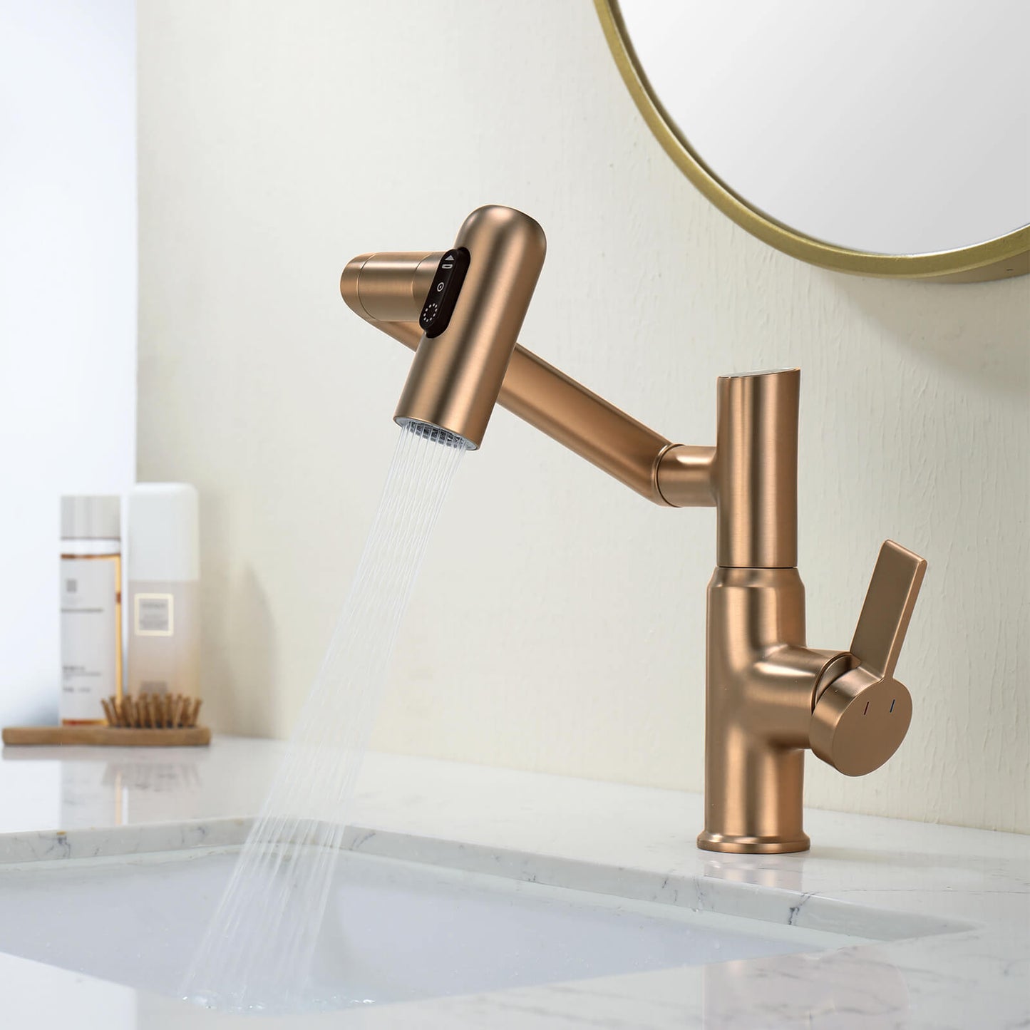 Single-Hole Rotatable Faucet with Temperature Display-BF2204