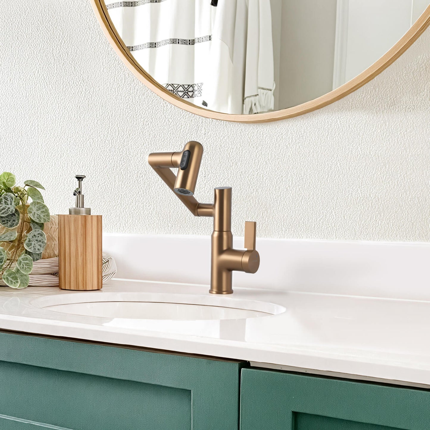 Single-Hole Rotatable Faucet with Temperature Display-BF2204